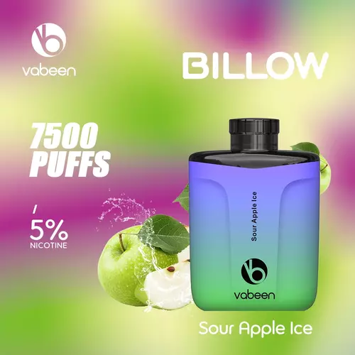 Вейп Вабийн Billow Sour Apple ICE 7500 puffs/дръпки цена